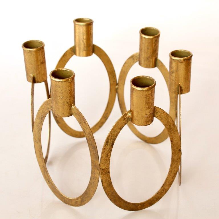 Gold 6 Candle Holder